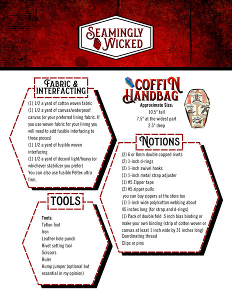 Coffin Handbag Sewing Pattern
