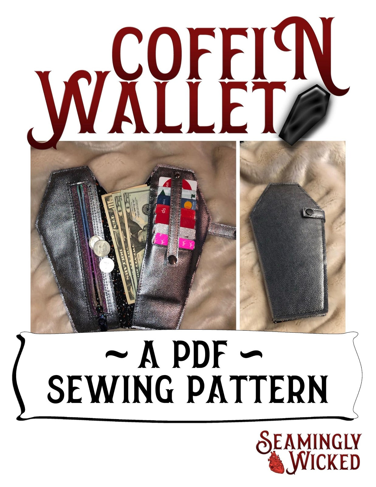Coffin Wallet Sewing Pattern (SVG files included!)